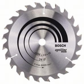 BOSCH OPTİLİNE WOOD DAİRE TESTERE 184*16 MM 24 DİŞ (DWE560 A UYGUN)