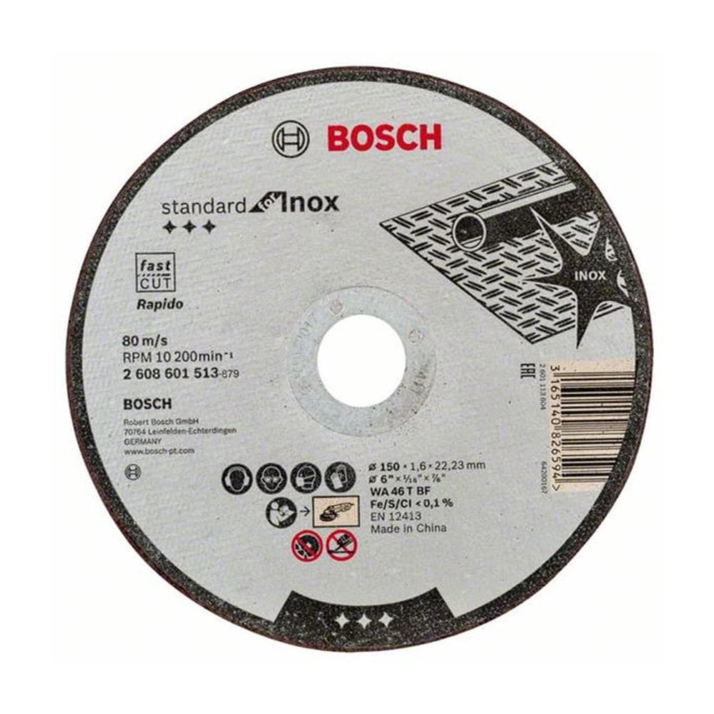 BOSCH 115*1,0MM STANDARD FOR INOX RAPİDO 10 LU İNOX KESİCİ İNCE