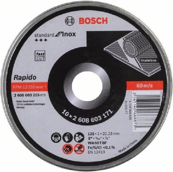BOSCH 125*1,0MM STANDARD FOR INOX RAPİDO 10 LU