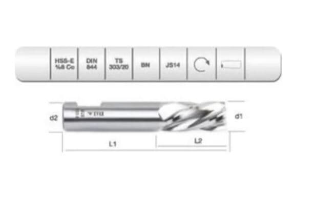 E00257062800 HSSE DIN 844/AN PARMAK FREZE 28 MM KISA