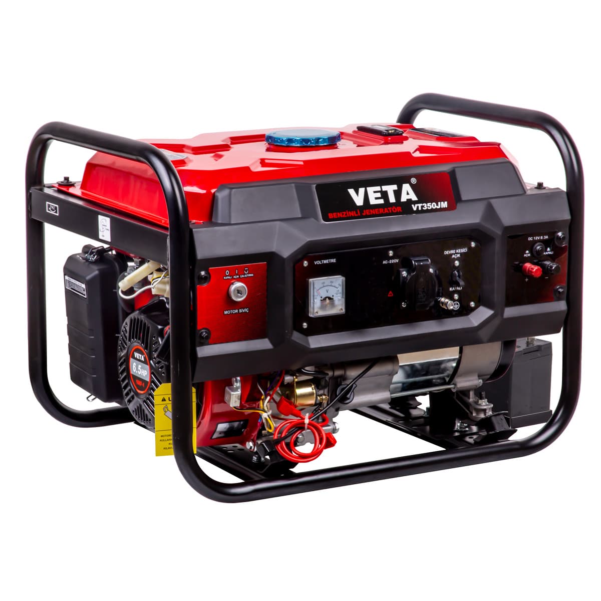 VT350JM5 VETA BENZİNLİ JENERATÖR EURO5 MONOFAZE 220V 3,5 KVA / 2,5 KW MARŞ MOTORLU
